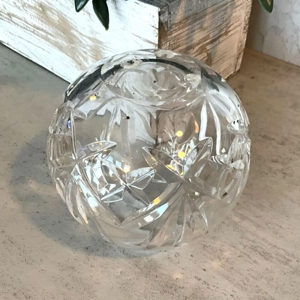 Vintage crystal clear small bowl or vase must see